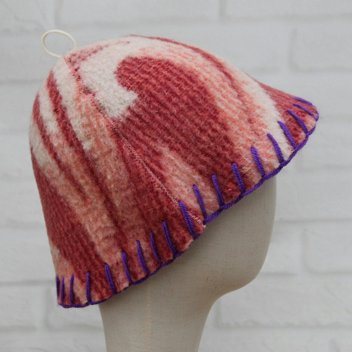 Upcycled Wool Sauna Hat , Reclaimed Vintage Wool Blanket , Eco-Friendly Spa Accessory