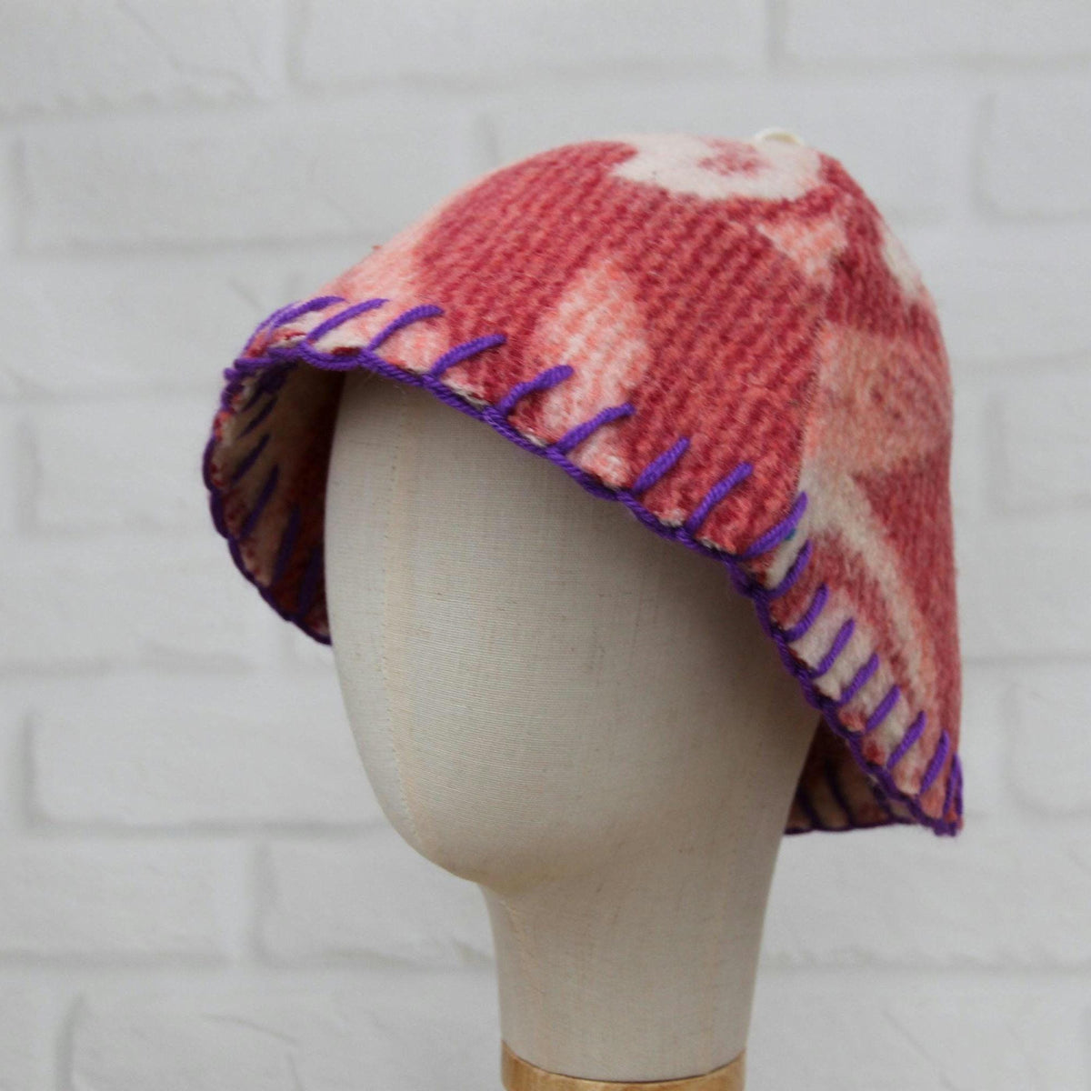 Upcycled Wool Sauna Hat , Reclaimed Vintage Wool Blanket , Eco-Friendly Spa Accessory