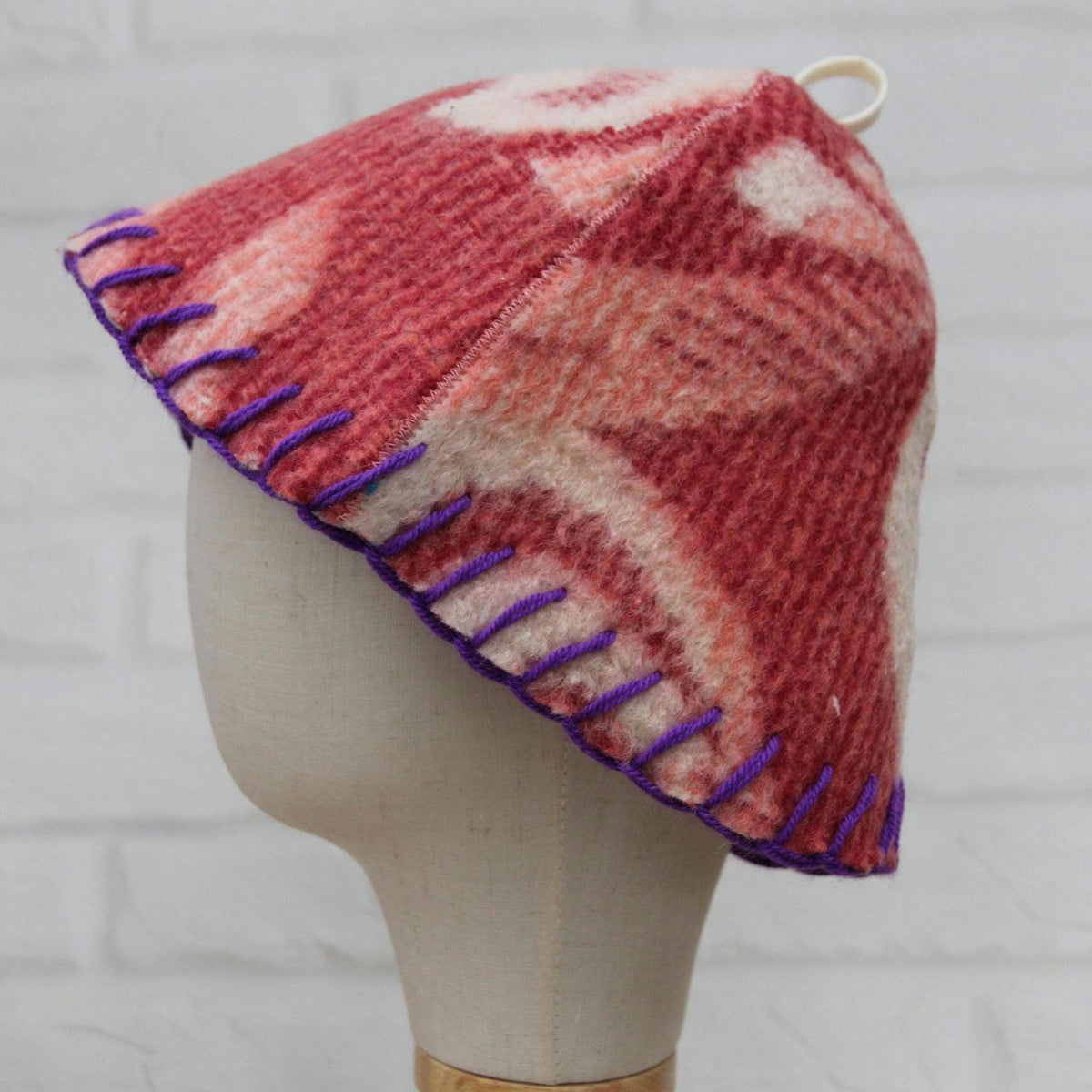 Upcycled Wool Sauna Hat , Reclaimed Vintage Wool Blanket , Eco-Friendly Spa Accessory