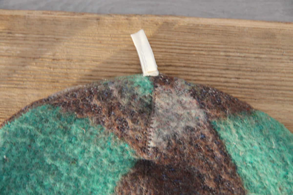 Eco-Friendly Wool Sauna Hat Upcycled Vintage Wool Blanket 13.5 x 8.5 in