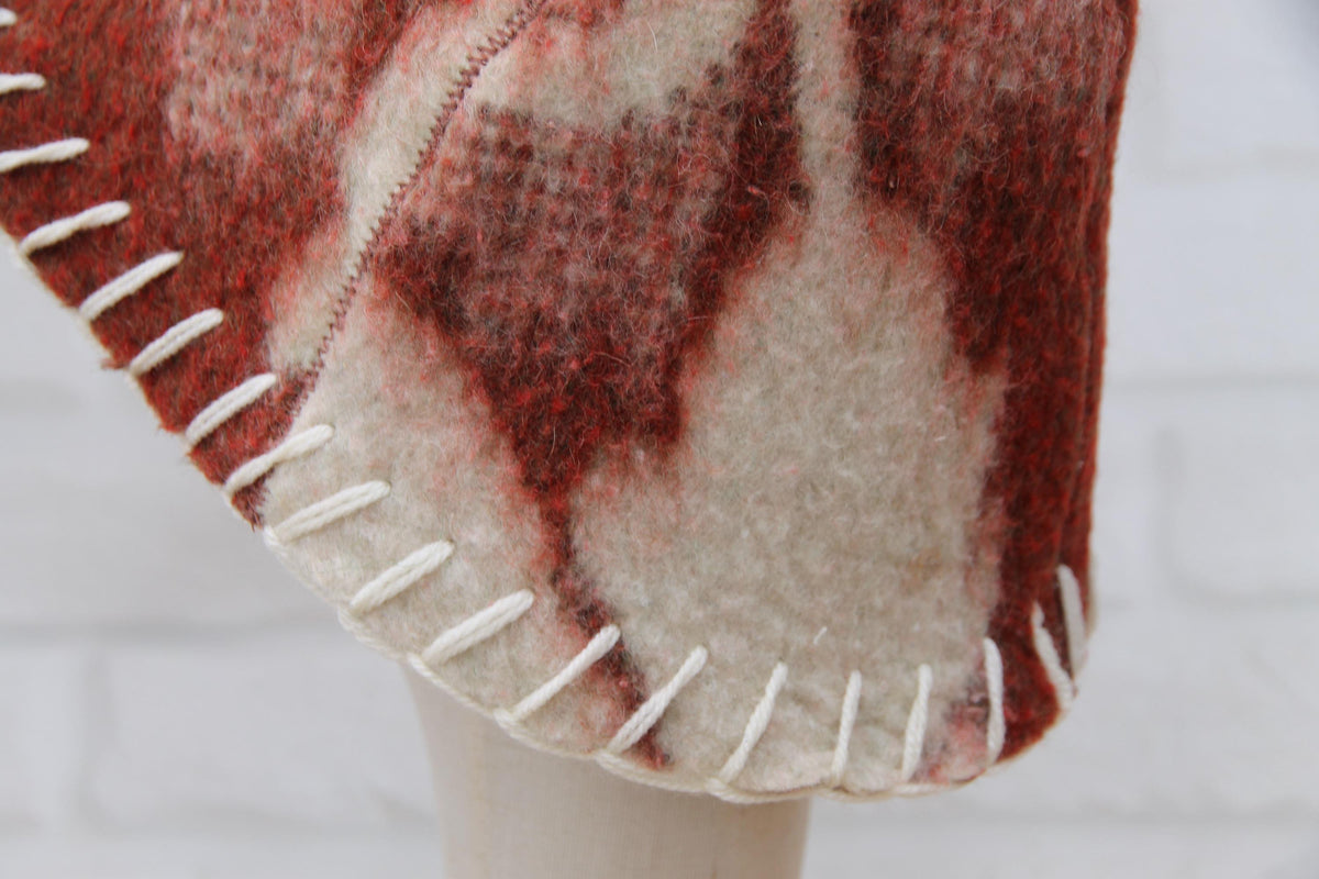 Upcycled Wool Sauna Hat, Vintage Blanket Banya Cap, Eco-Friendly Spa Accessory