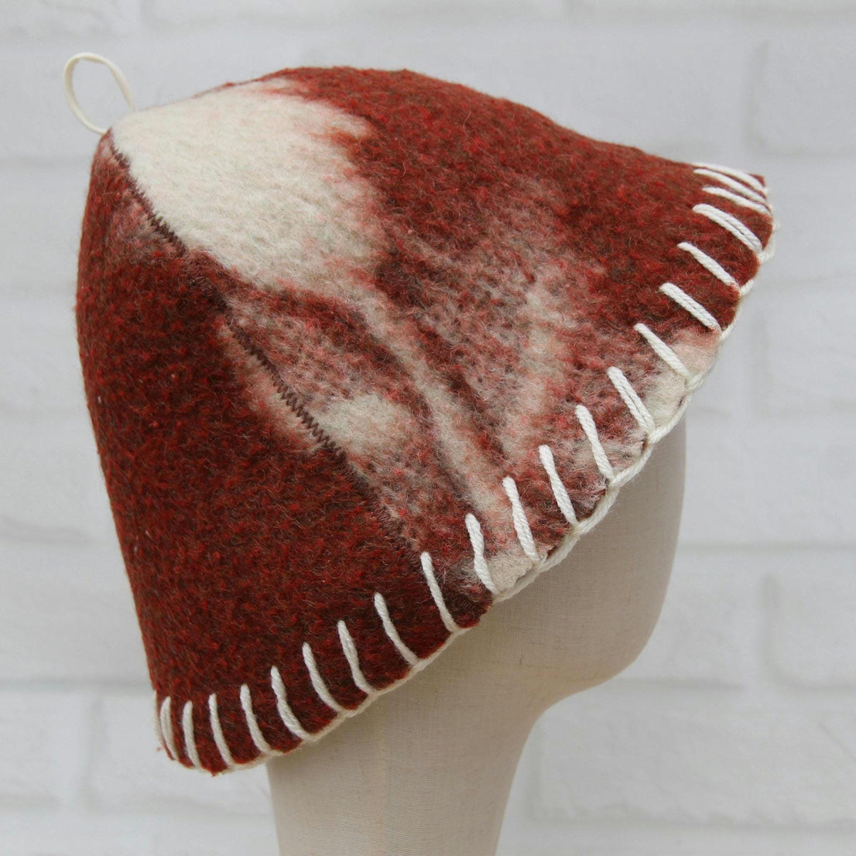 Upcycled Wool Sauna Hat, Vintage Blanket Banya Cap, Eco-Friendly Spa Accessory