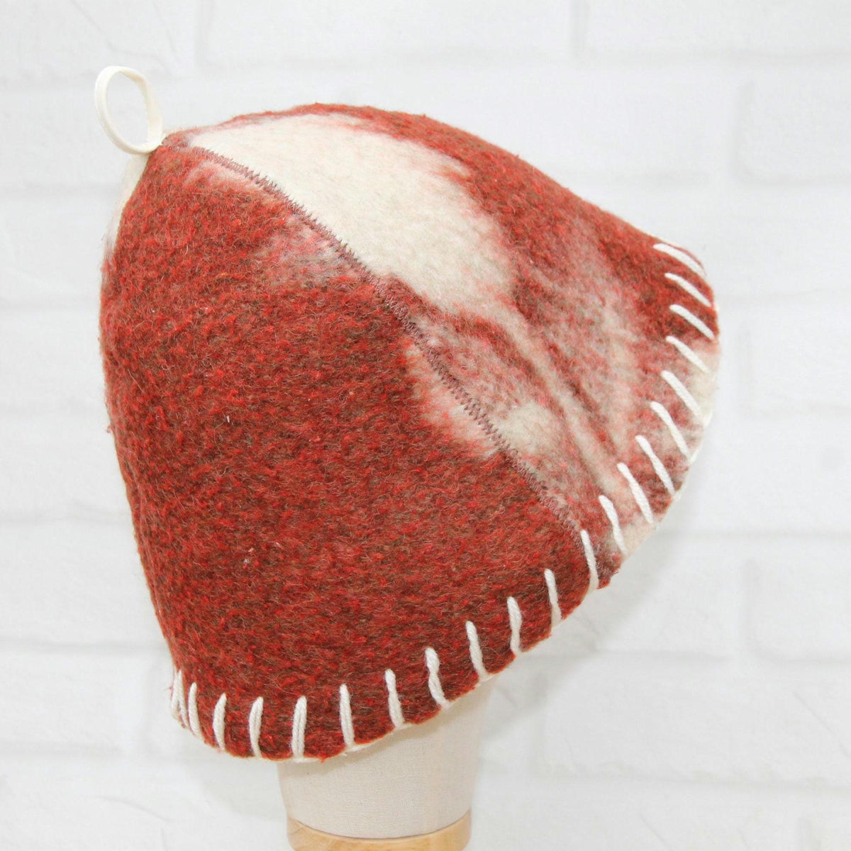 Upcycled Wool Sauna Hat, Vintage Blanket Banya Cap, Eco-Friendly Spa Accessory