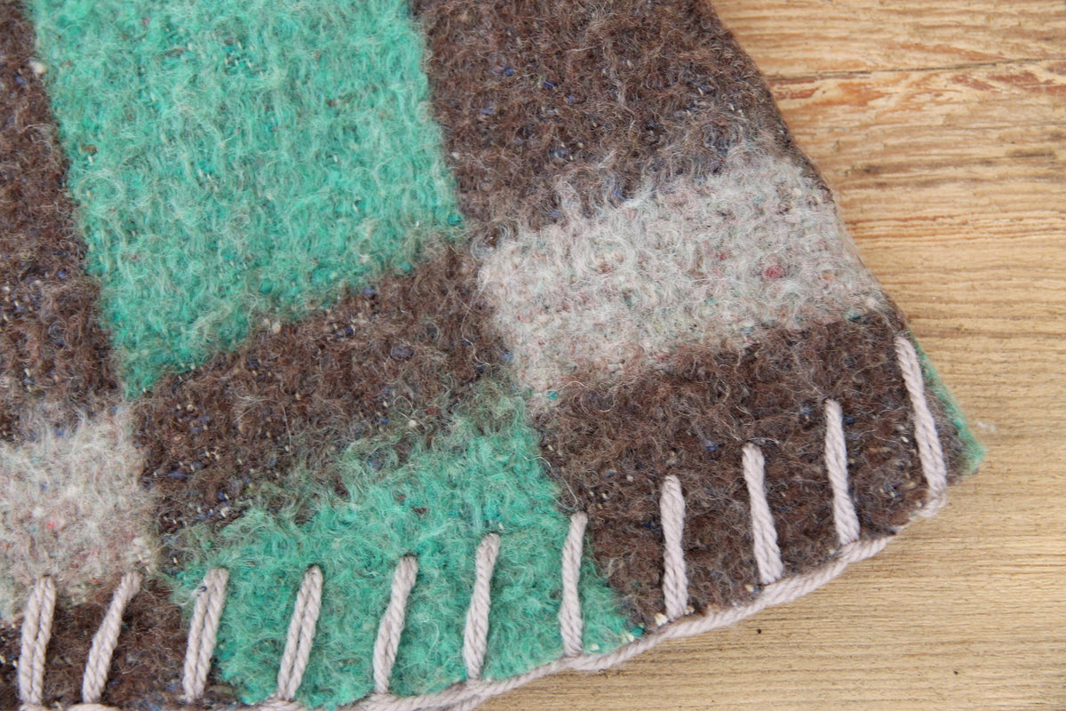 Upcycled Wool Sauna Hat , Eco-Friendly Bath House Cap , Gray and Green