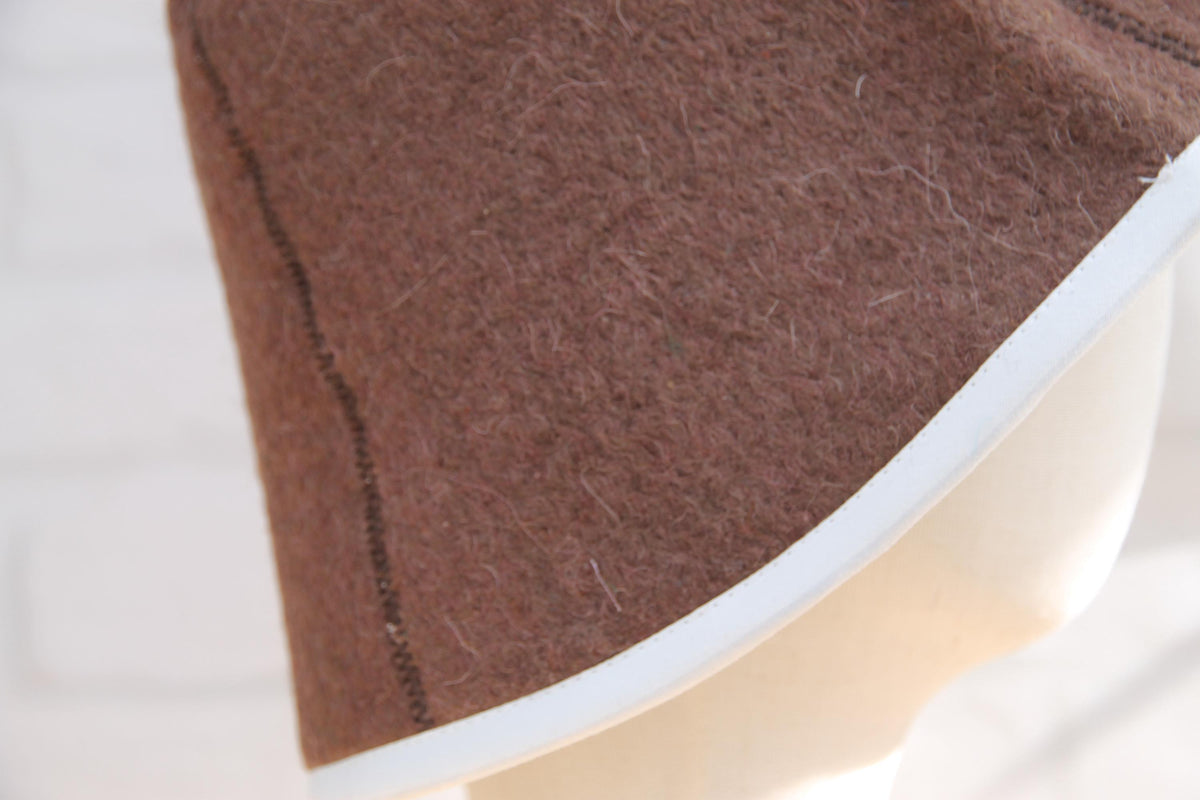 Dark Brown Felted Wool Sauna Hat – Traditional Banya Bath Accessory