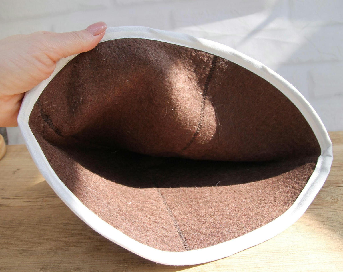Dark Brown Felted Wool Sauna Hat – Traditional Banya Bath Accessory