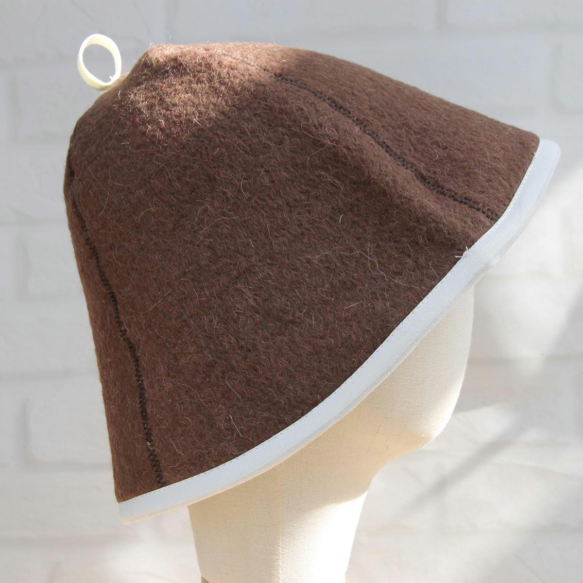 Dark Brown Felted Wool Sauna Hat – Traditional Banya Bath Accessory