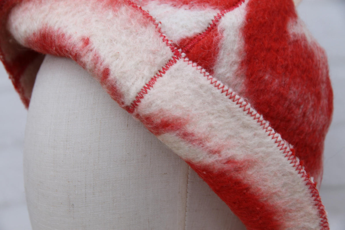 Upcycled Wool Sauna Hat, Vintage Blanket Banya Cap, Eco-Friendly Felted Bathing Headwear