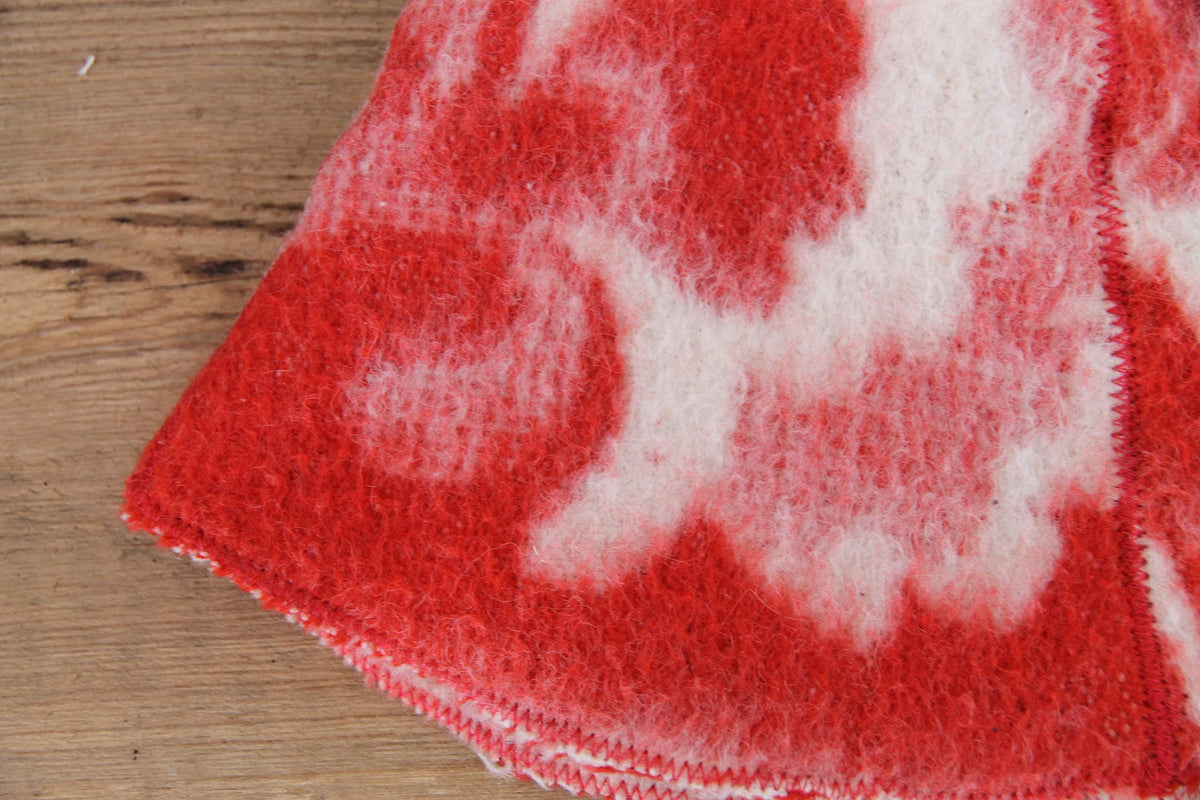Upcycled Wool Sauna Hat, Vintage Blanket Banya Cap, Eco-Friendly Felted Bathing Headwear