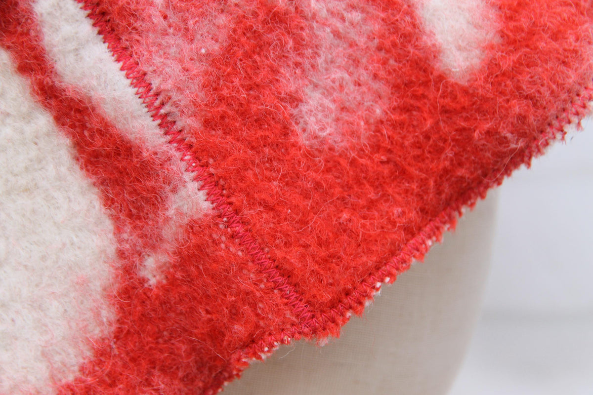 Upcycled Wool Sauna Hat, Vintage Blanket Banya Cap, Eco-Friendly Felted Bathing Headwear
