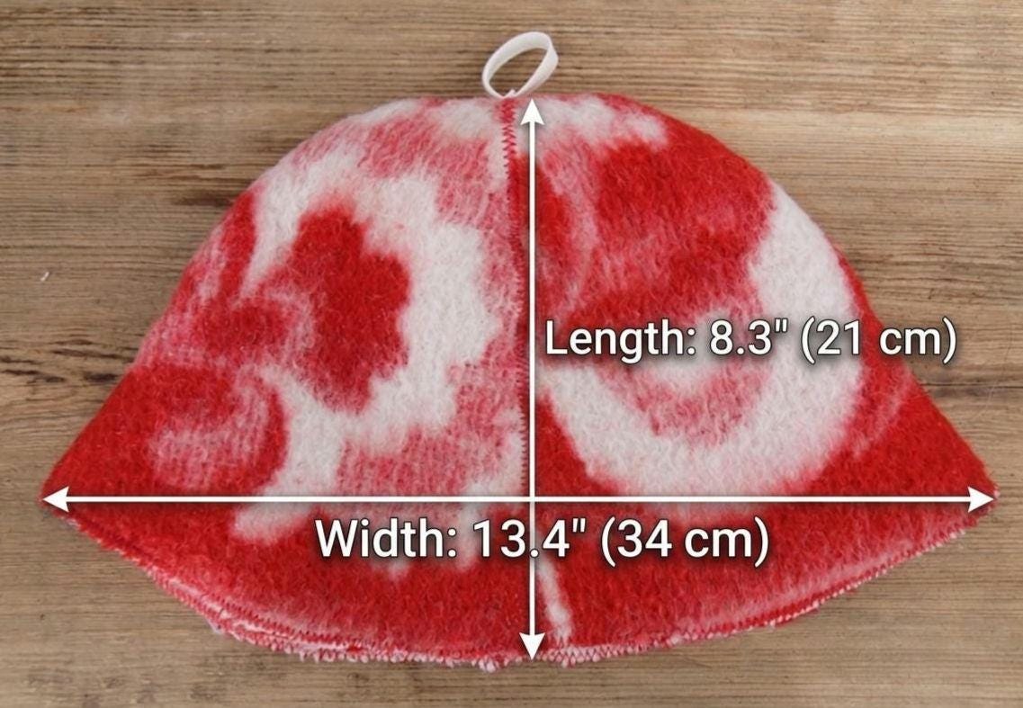 Upcycled Wool Sauna Hat, Vintage Blanket Banya Cap, Eco-Friendly Felted Bathing Headwear