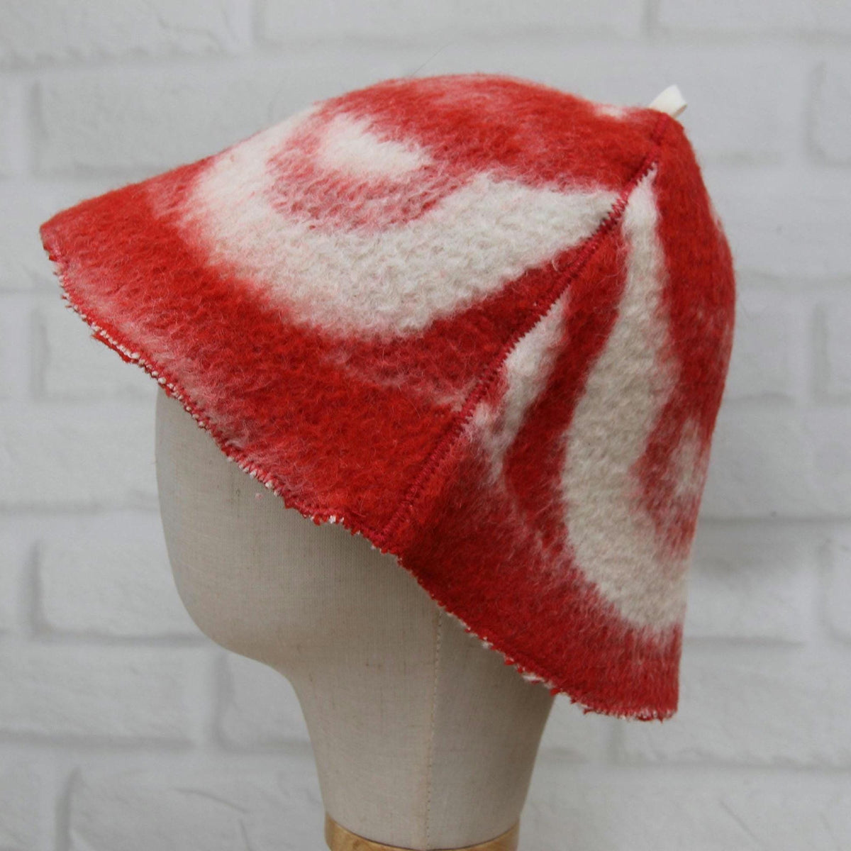 Upcycled Wool Sauna Hat, Vintage Blanket Banya Cap, Eco-Friendly Felted Bathing Headwear