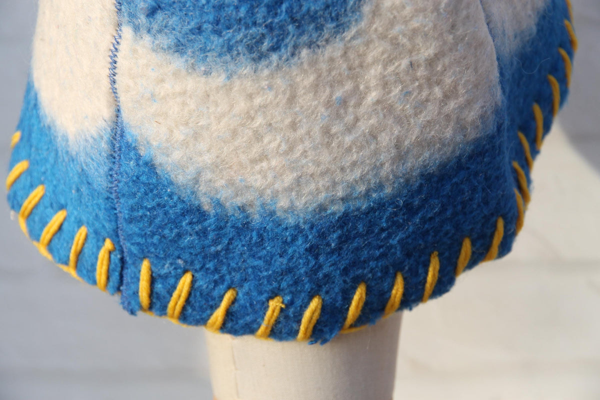 Reversible Wool Sauna Hat , Upcycled Vintage Blanket , Handcrafted Protection for Banya Spa