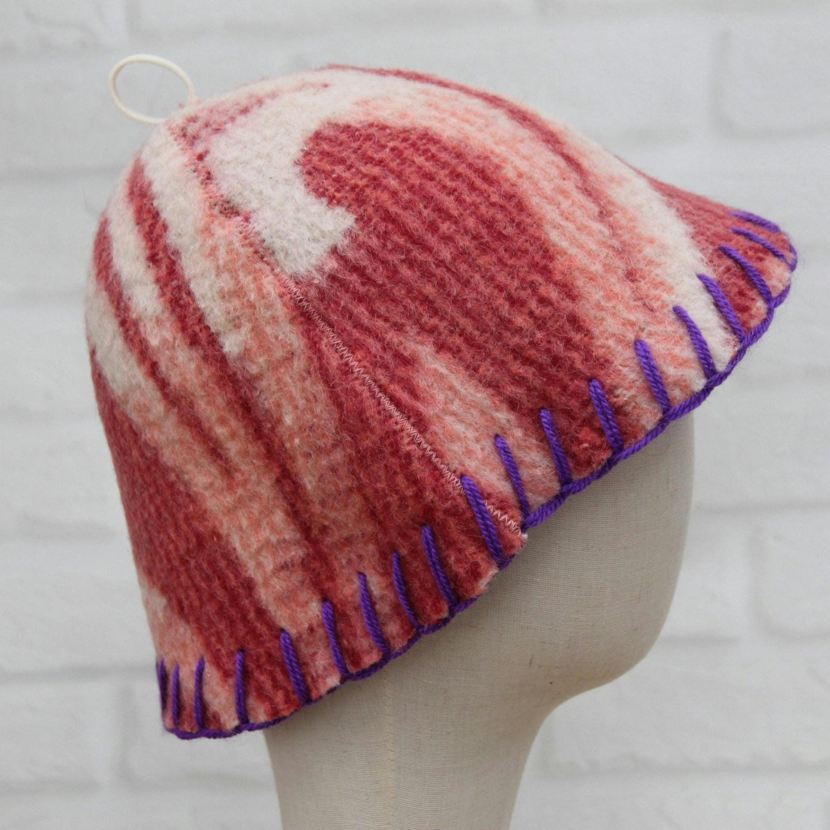 Upcycled Wool Sauna Hat , Reclaimed Vintage Wool Blanket , Eco-Friendly Spa Accessory