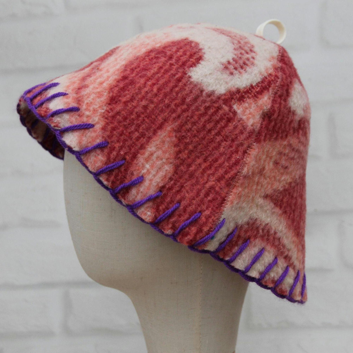 Upcycled Wool Sauna Hat , Reclaimed Vintage Wool Blanket , Eco-Friendly Spa Accessory