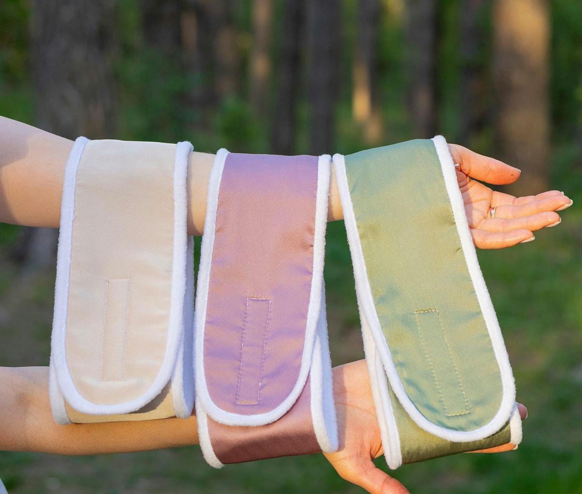 Adjustable Spa Headband, Soft Skincare Makeup Headwrap, Velcro Closure, 3 Colors