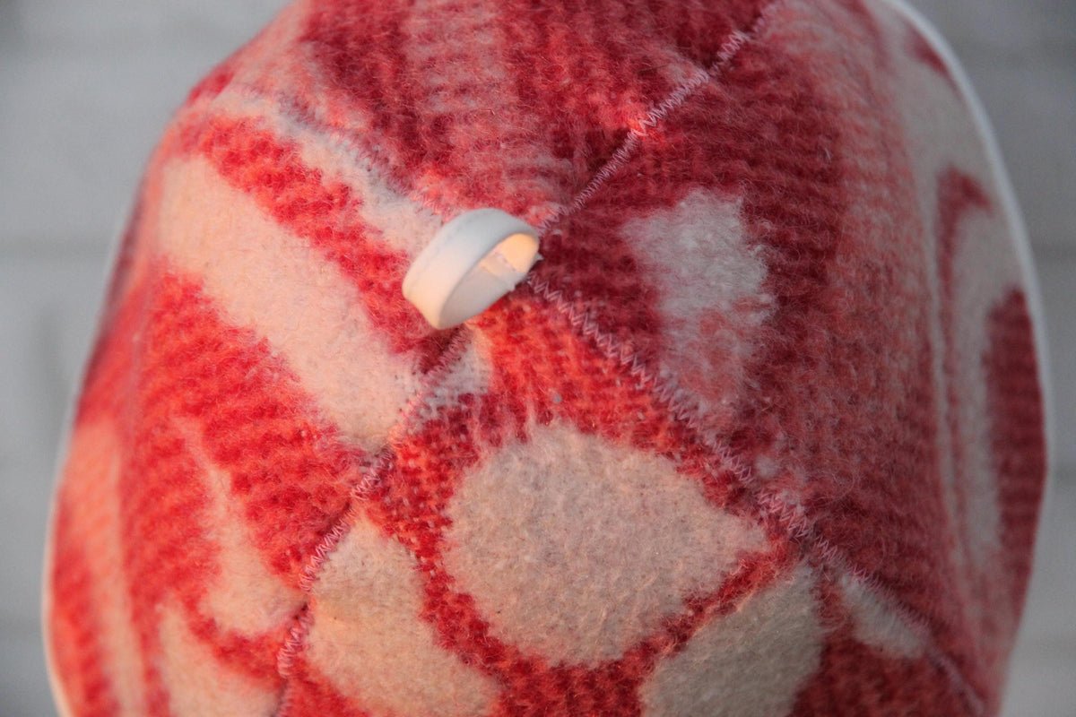 Upcycled Wool Sauna Hat, Banya Cap, Reversible Bath Headwear, Sustainable Spa Accessory