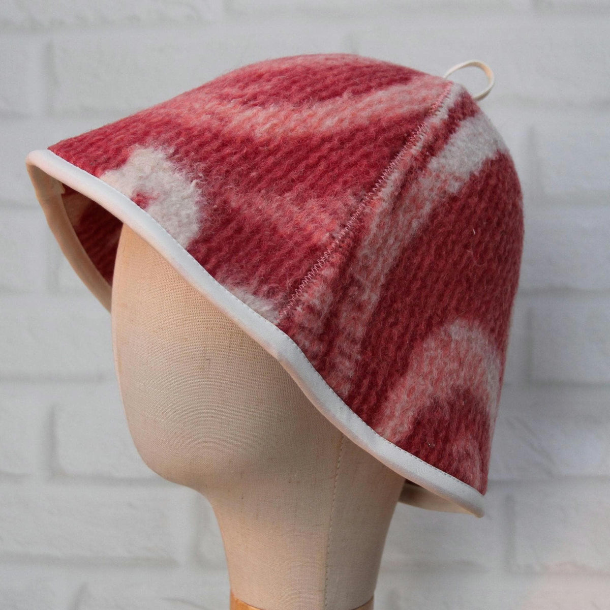 Upcycled Wool Sauna Hat, Banya Cap, Reversible Bath Headwear, Sustainable Spa Accessory