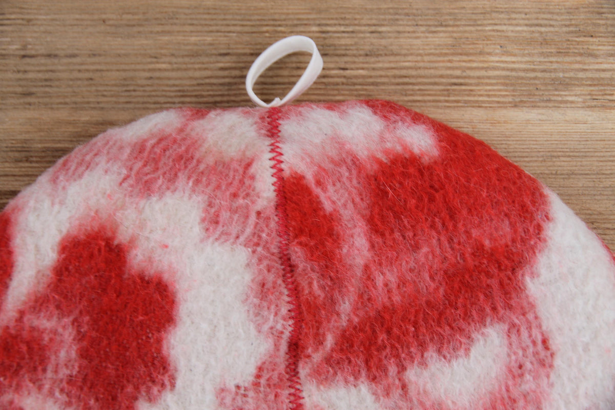 Upcycled Wool Sauna Hat, Vintage Blanket Banya Cap, Eco-Friendly Felted Bathing Headwear
