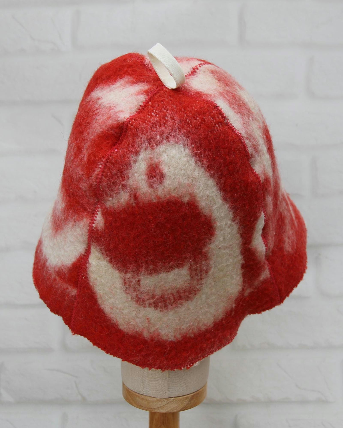 Upcycled Wool Sauna Hat, Vintage Blanket Banya Cap, Eco-Friendly Felted Bathing Headwear