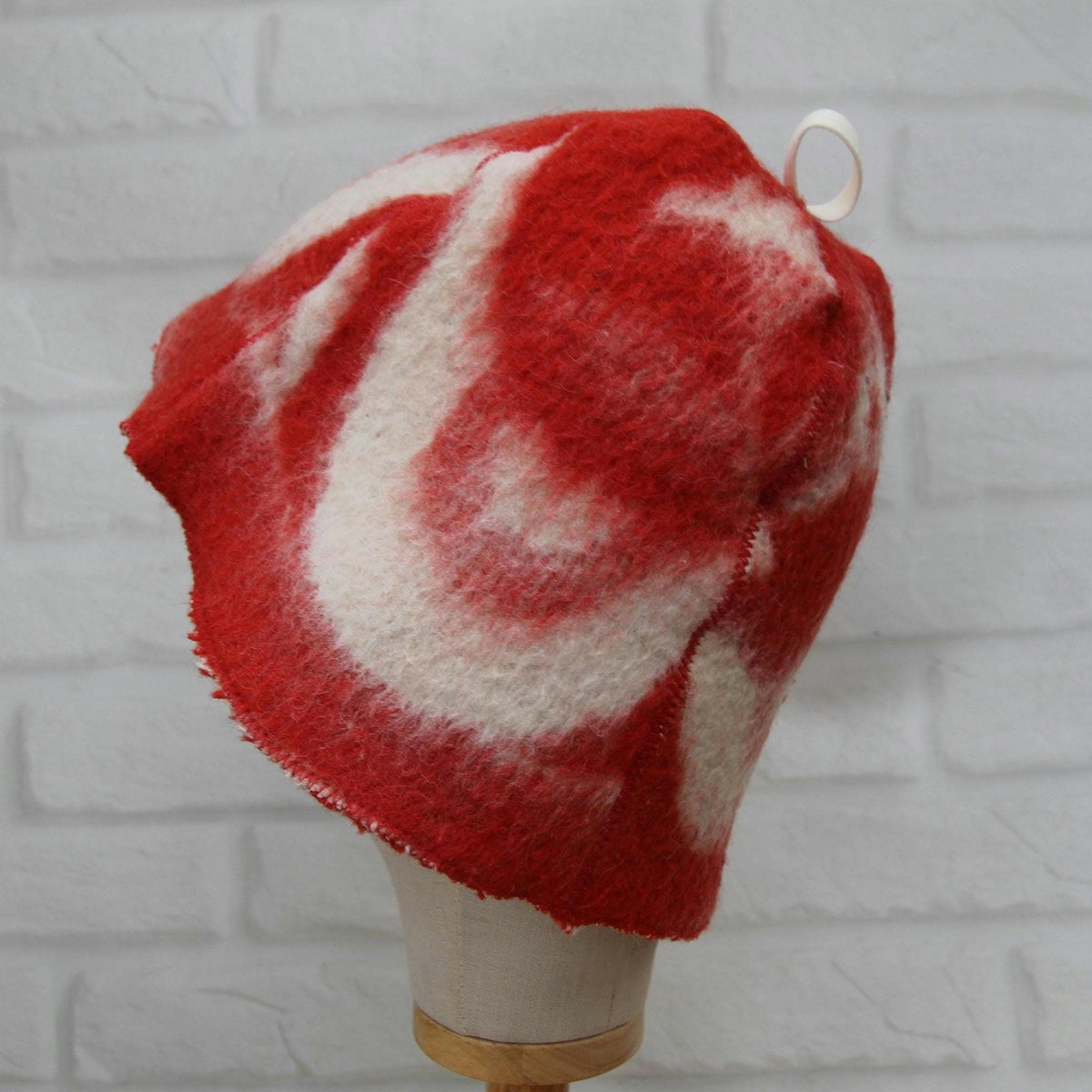 Upcycled Wool Sauna Hat, Vintage Blanket Banya Cap, Eco-Friendly Felted Bathing Headwear