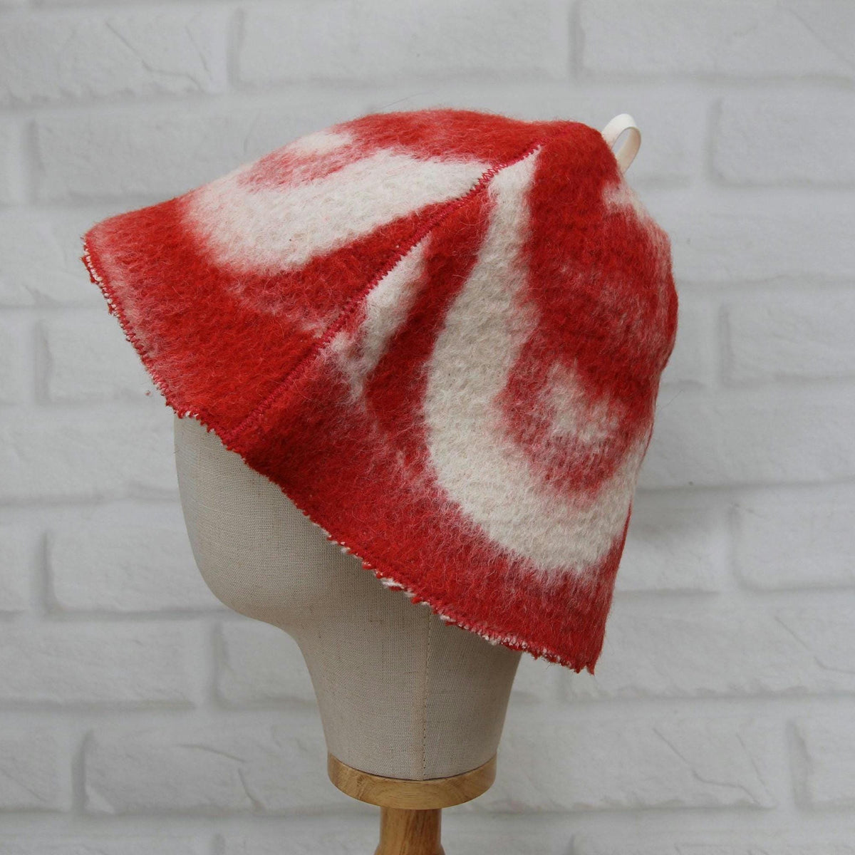 Upcycled Wool Sauna Hat, Vintage Blanket Banya Cap, Eco-Friendly Felted Bathing Headwear