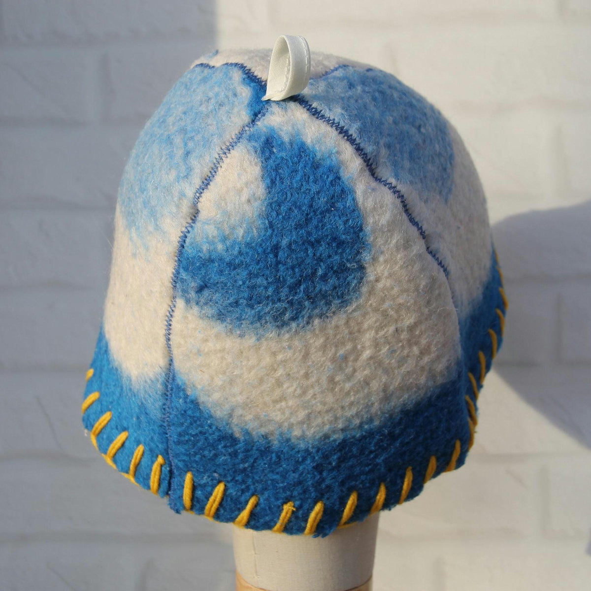 Reversible Wool Sauna Hat , Upcycled Vintage Blanket , Handcrafted Protection for Banya Spa