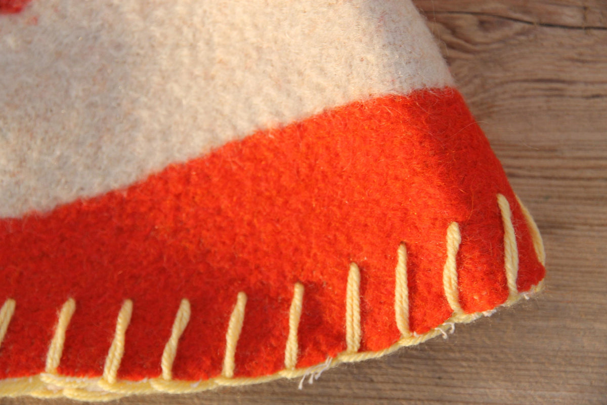 Reversible Upcycled Wool Blanket Sauna Hat, Handmade Banya Cap, Heat Protection, Eco-Friendly Spa