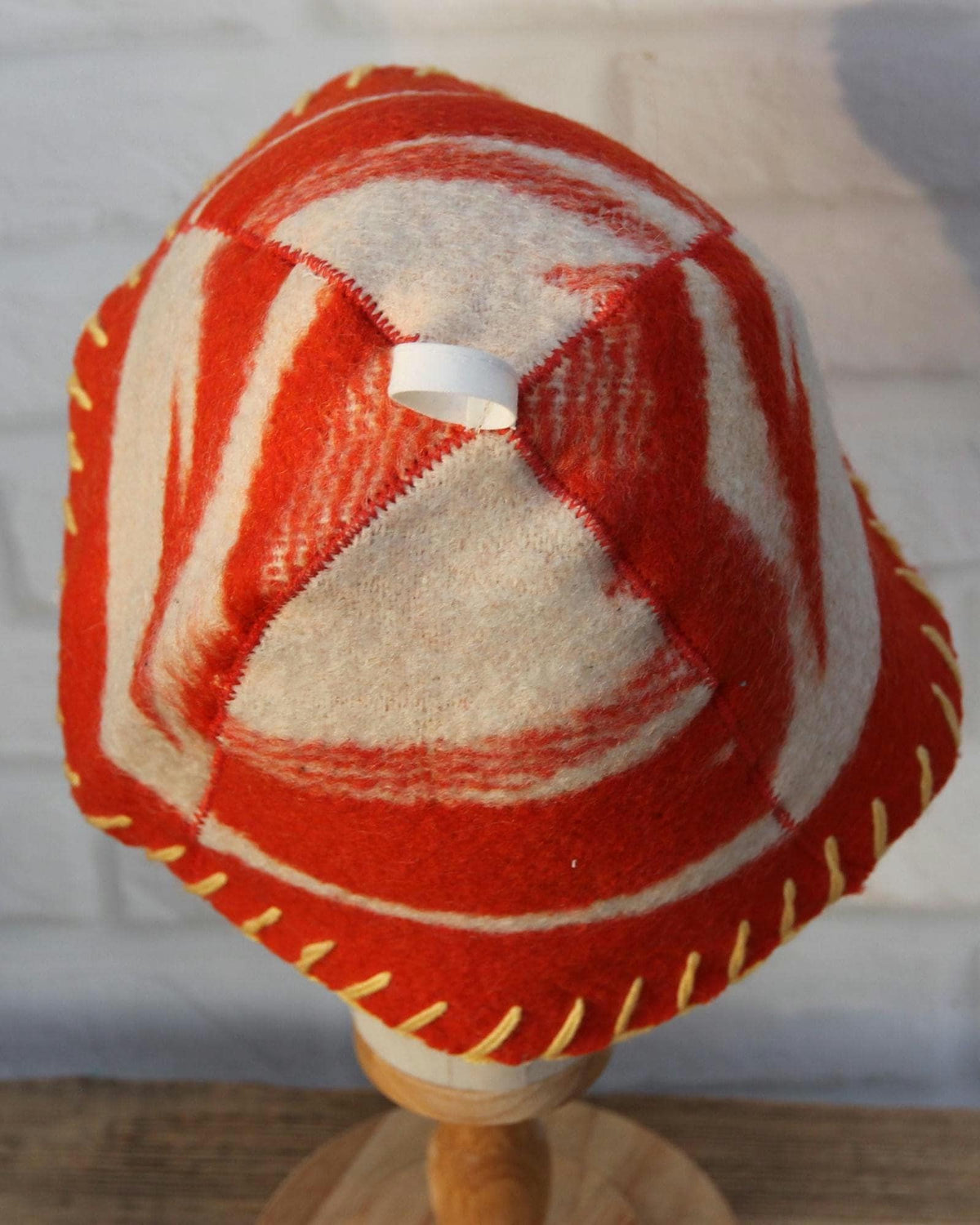 Reversible Upcycled Wool Blanket Sauna Hat, Handmade Banya Cap, Heat Protection, Eco-Friendly Spa