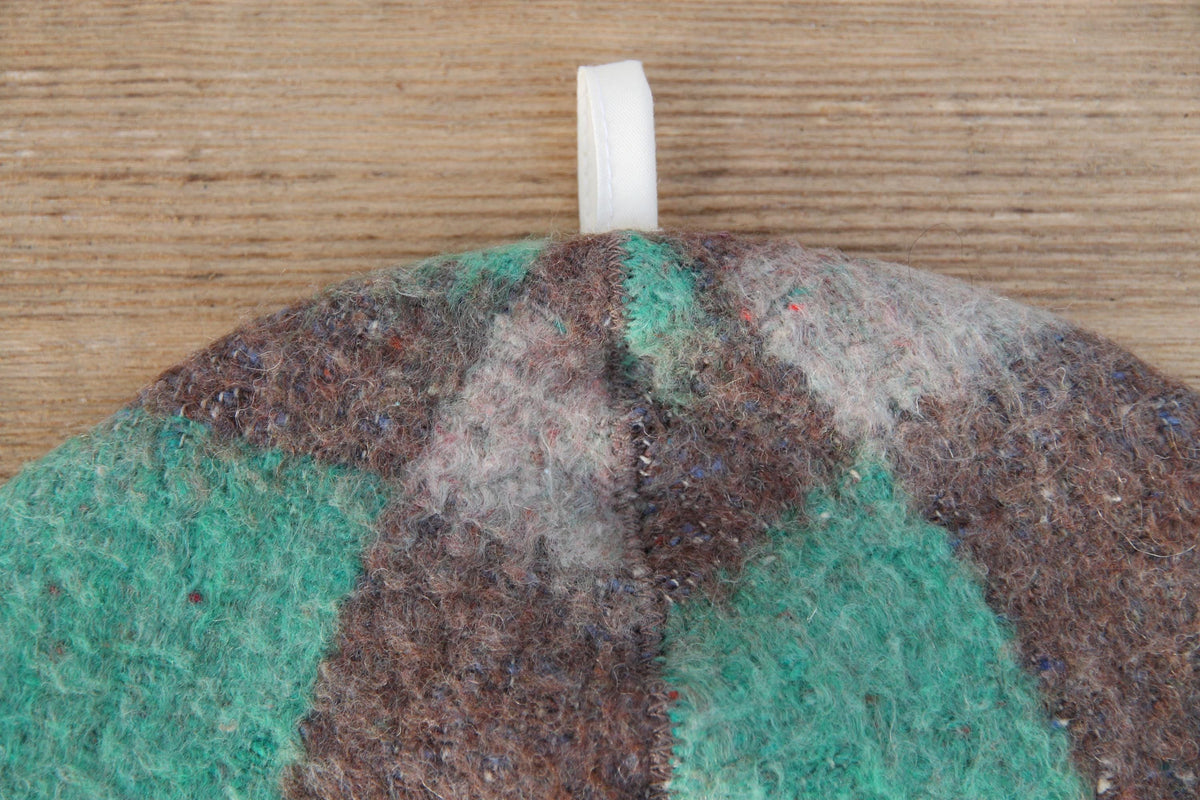 Upcycled Wool Sauna Hat, Plaid Banya Cap, Eco-Friendly Headwear, Sauna Lover Gift