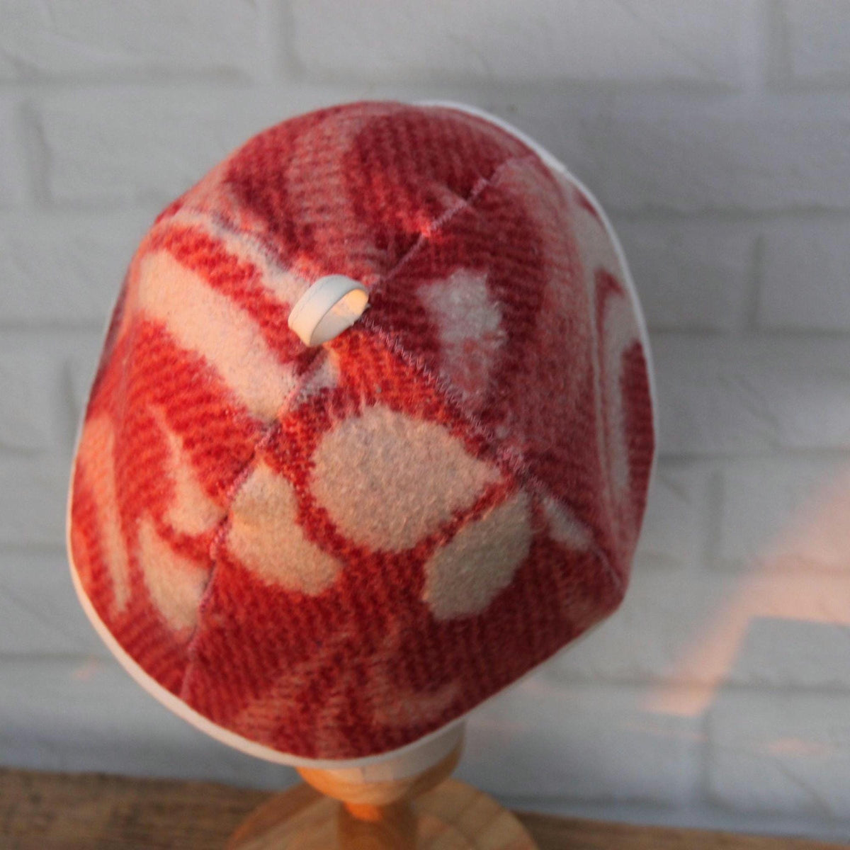 Upcycled Wool Sauna Hat, Banya Cap, Reversible Bath Headwear, Sustainable Spa Accessory