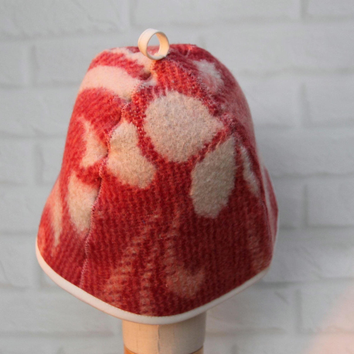 Upcycled Wool Sauna Hat, Banya Cap, Reversible Bath Headwear, Sustainable Spa Accessory