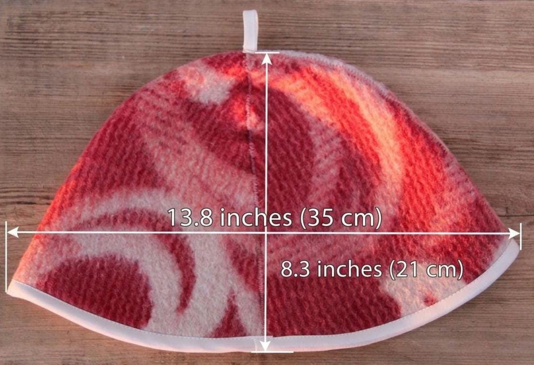 Upcycled Wool Sauna Hat, Banya Cap, Reversible Bath Headwear, Sustainable Spa Accessory