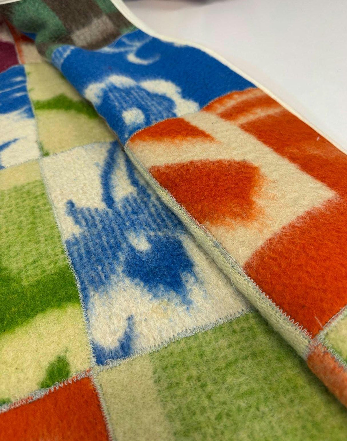 Upcycled Wool Blanket Patchwork Vest, Oversized Quilted Waistcoat with Pockets