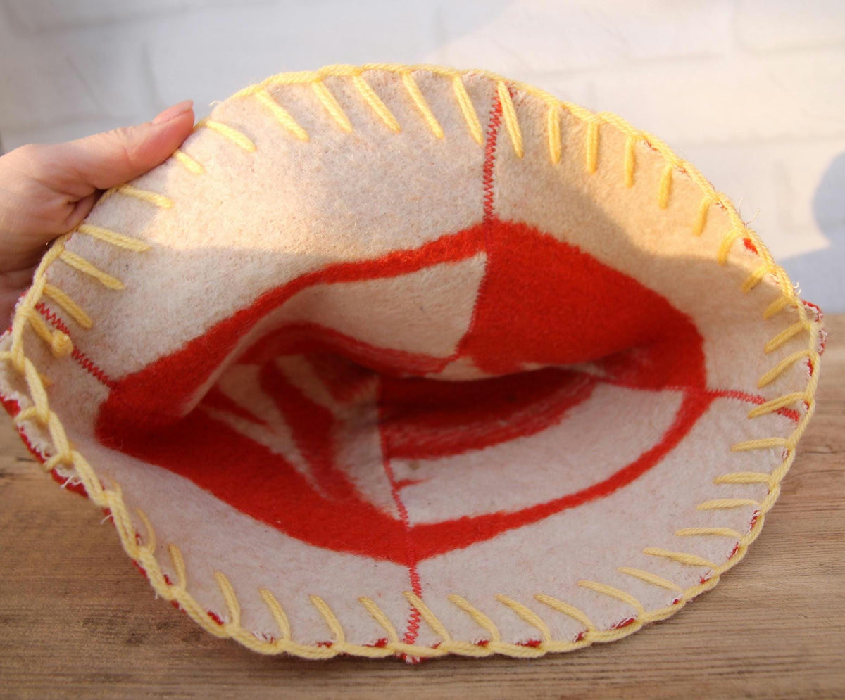 Reversible Upcycled Wool Blanket Sauna Hat, Handmade Banya Cap, Heat Protection, Eco-Friendly Spa