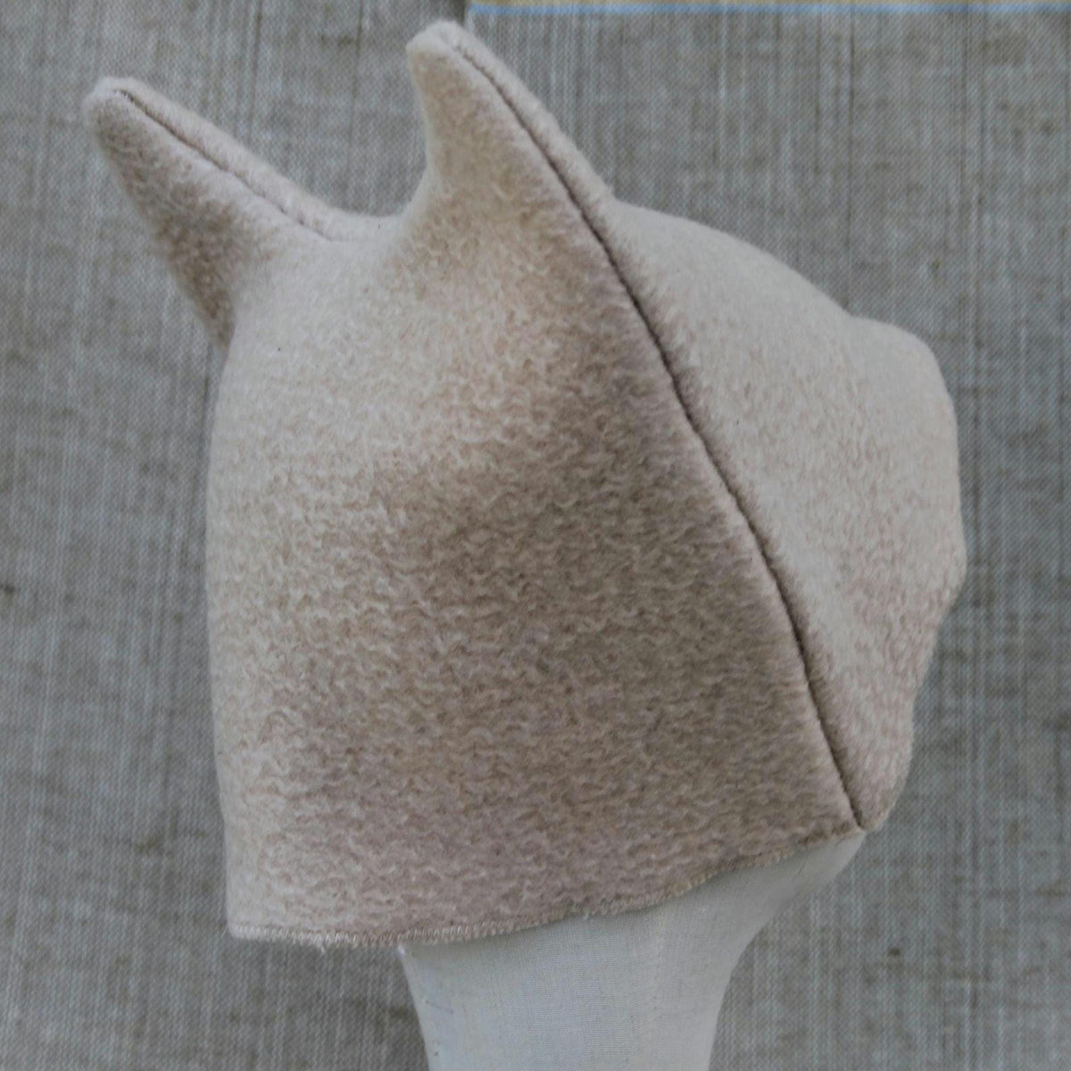 Felted Wool Sauna Hat with Ears, Banya Cap, Cozy Winter Walking Beanie