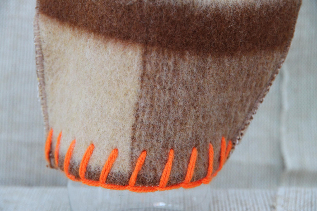 Upcycled Wool Sauna Hat and Mitten Set, Vintage Blanket Banya Accessories