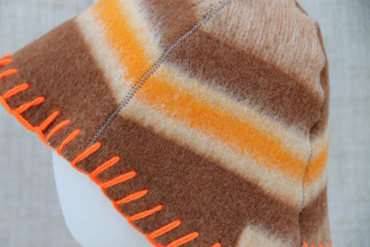 Upcycled Wool Sauna Hat and Mitten Set, Vintage Blanket Banya Accessories