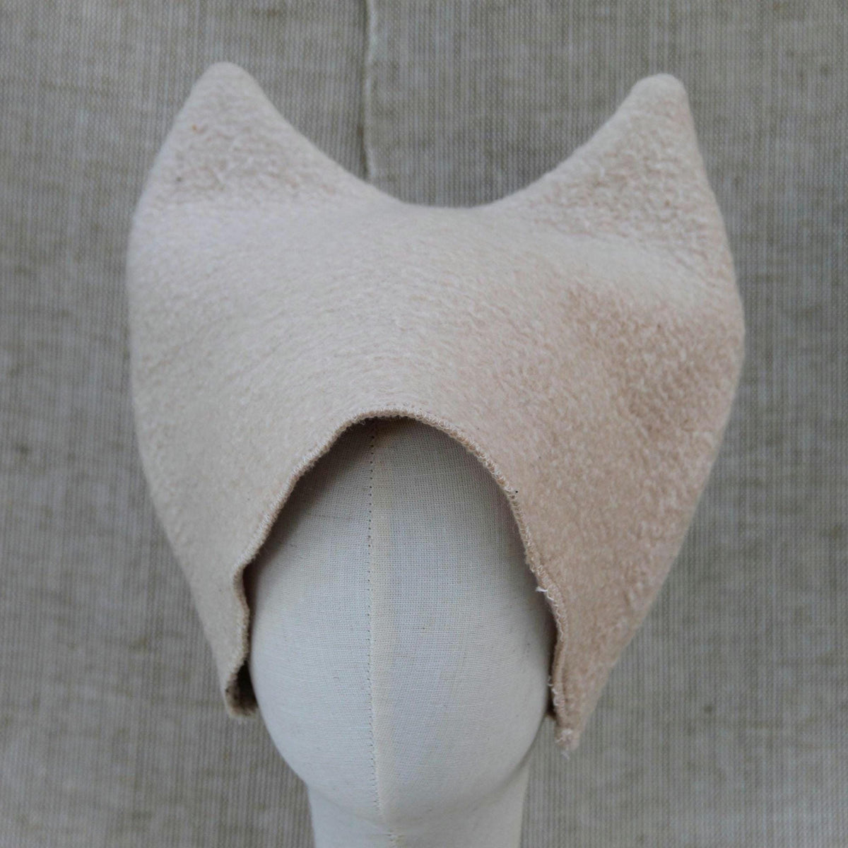 Felted Wool Sauna Hat with Ears, Banya Cap, Cozy Winter Walking Beanie