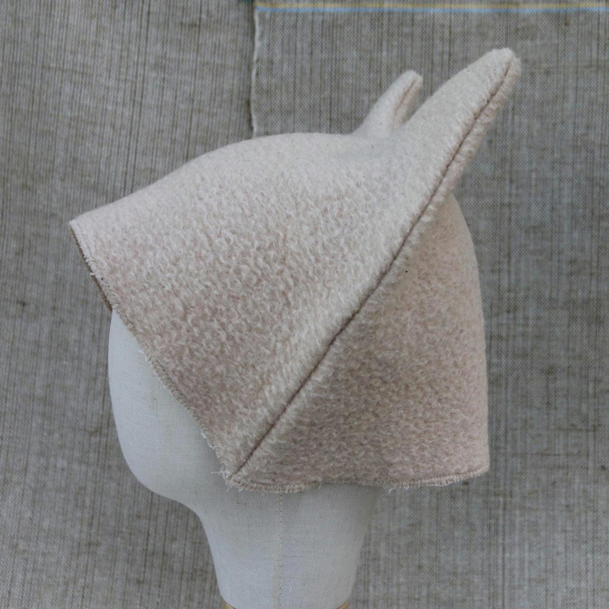 Felted Wool Sauna Hat with Ears, Banya Cap, Cozy Winter Walking Beanie