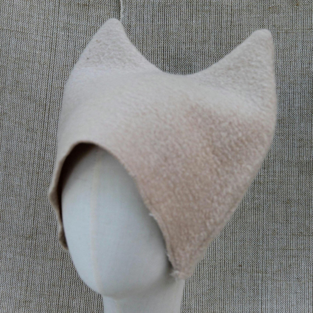 Felted Wool Sauna Hat with Ears, Banya Cap, Cozy Winter Walking Beanie