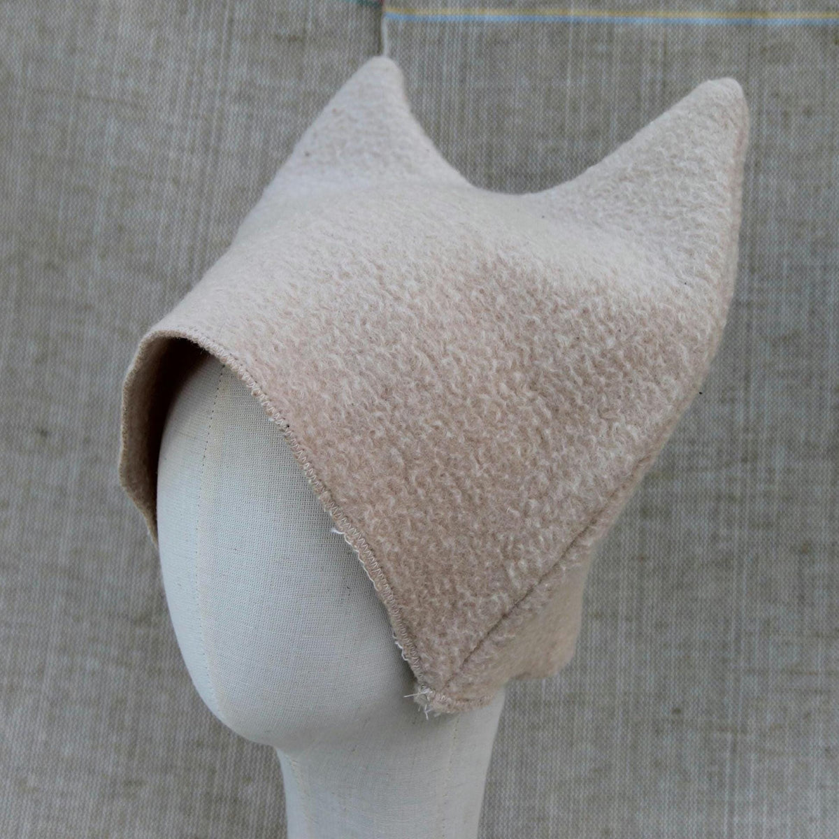 Felted Wool Sauna Hat with Ears, Banya Cap, Cozy Winter Walking Beanie