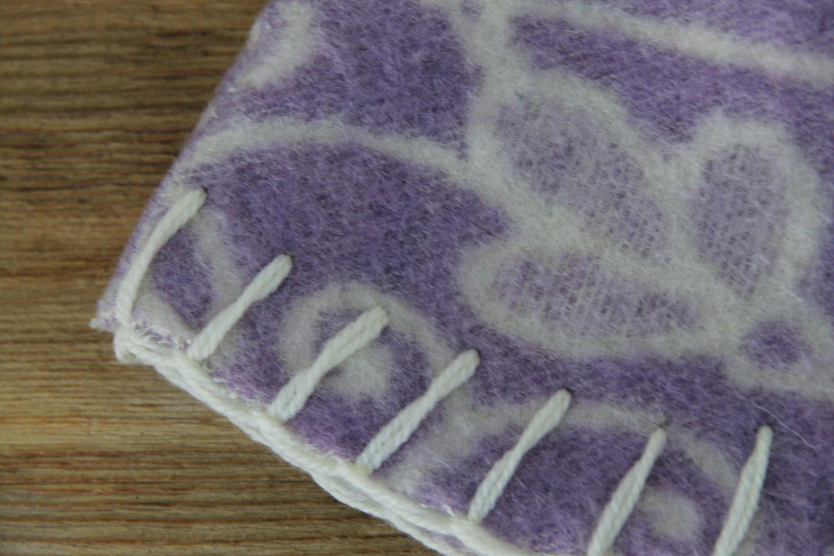 Reversible Lavender Wool Sauna Hat, Upcycled Blanket Bucket Cap, Spa Banya Accessory