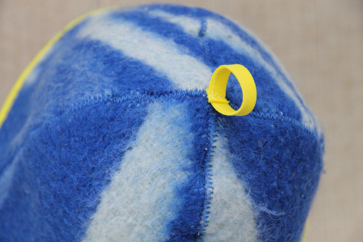 Wool Sauna Hat for Bath, Handmade blue Banya Hat.