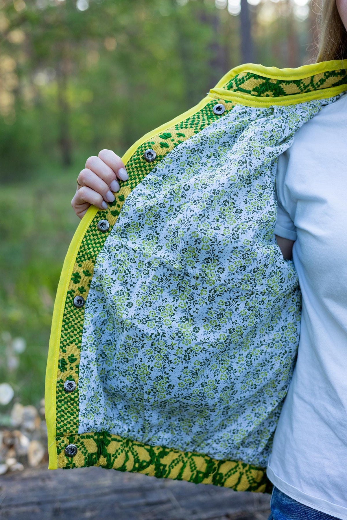 Upcycled Vintage Geometric Quilted Jacket, Boho Eco-Friendly Festival Wear