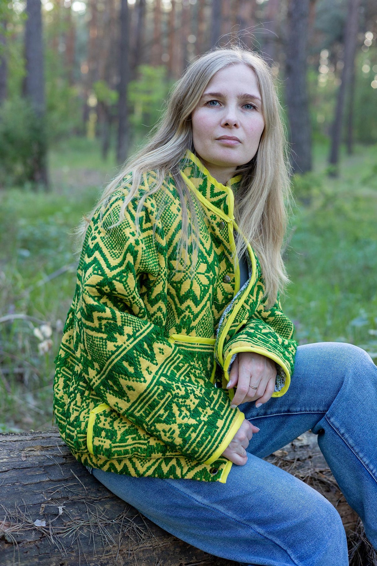 Upcycled Vintage Geometric Quilted Jacket, Boho Eco-Friendly Festival Wear
