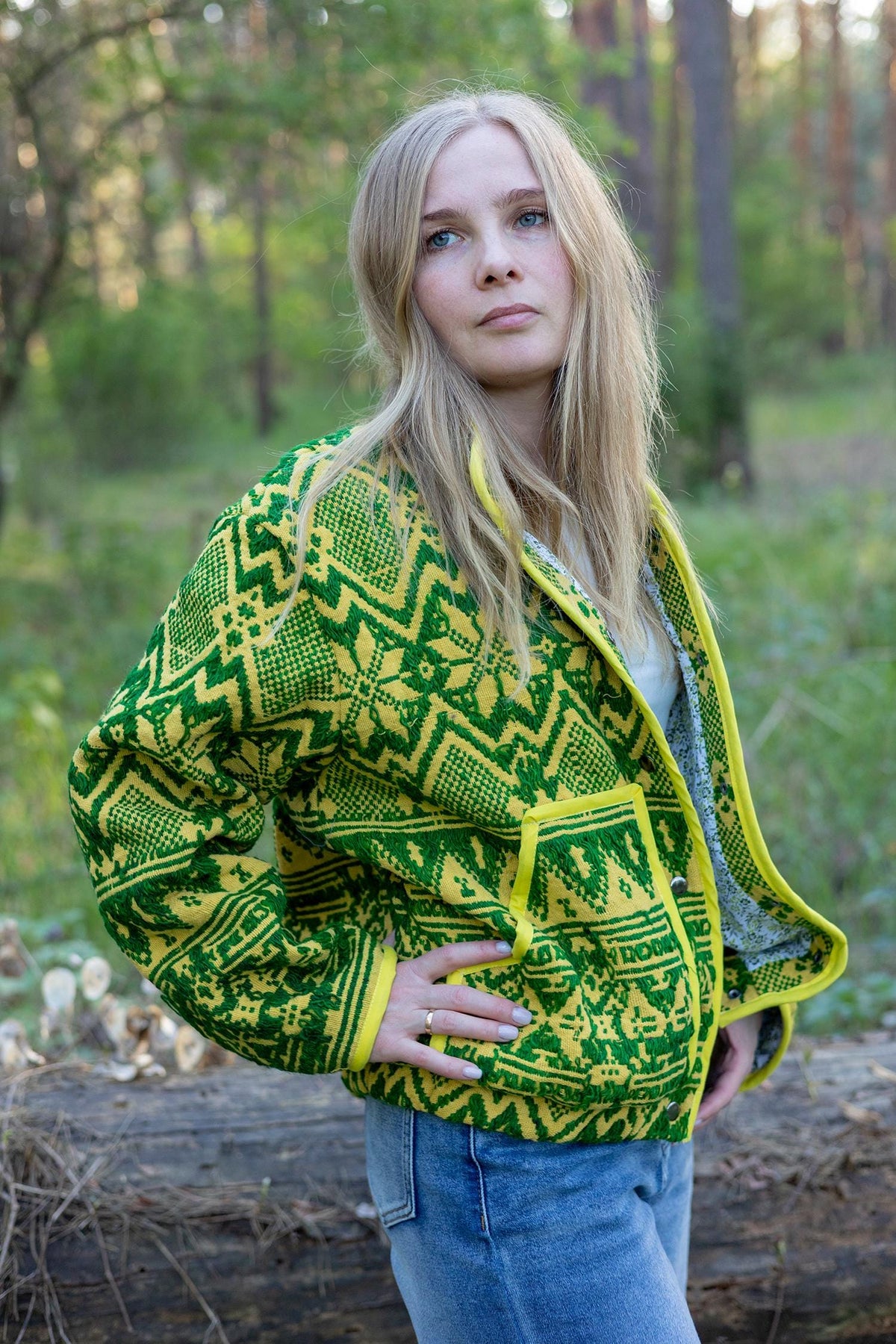 Upcycled Vintage Geometric Quilted Jacket, Boho Eco-Friendly Festival Wear