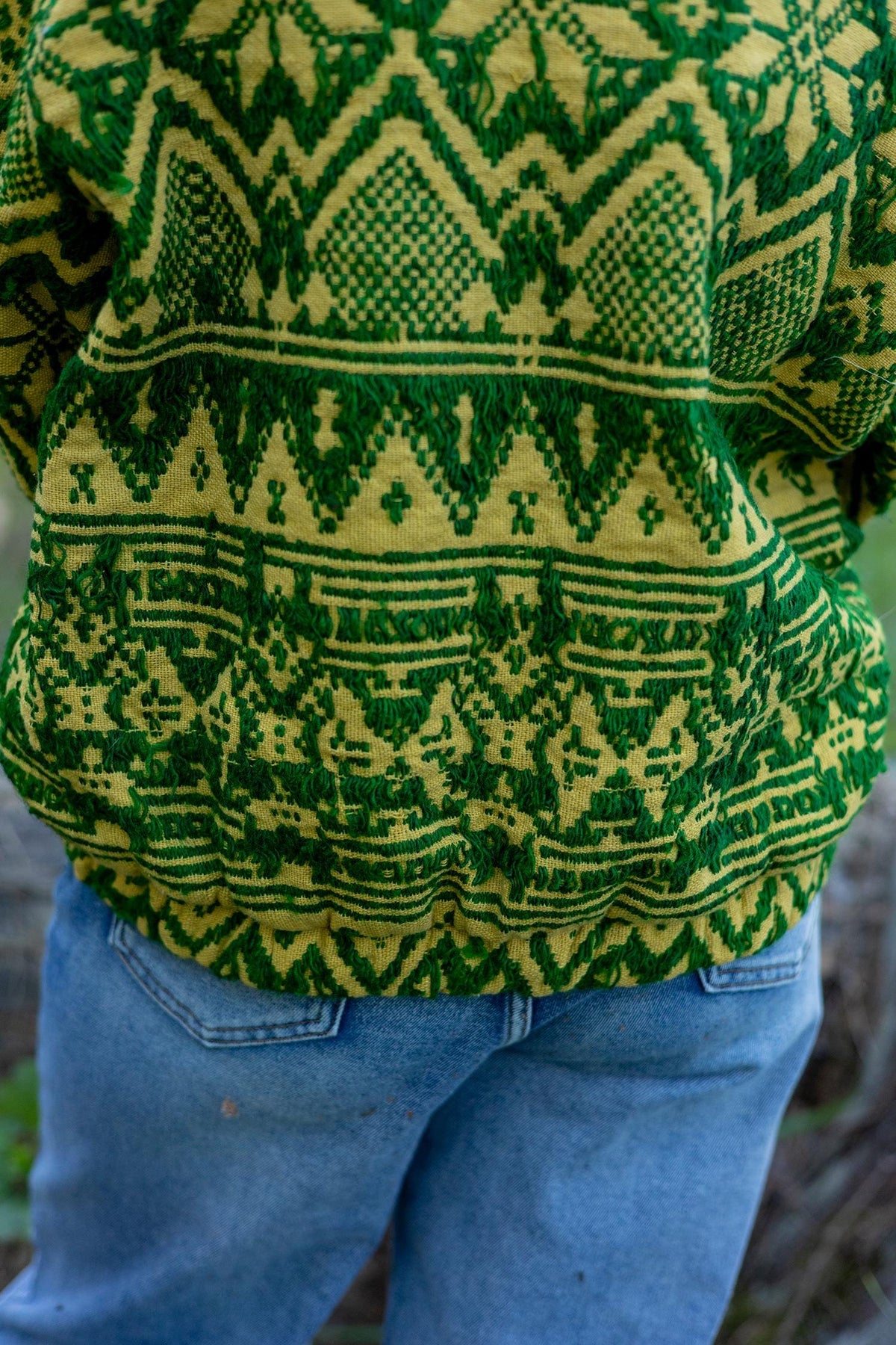 Upcycled Vintage Geometric Quilted Jacket, Boho Eco-Friendly Festival Wear
