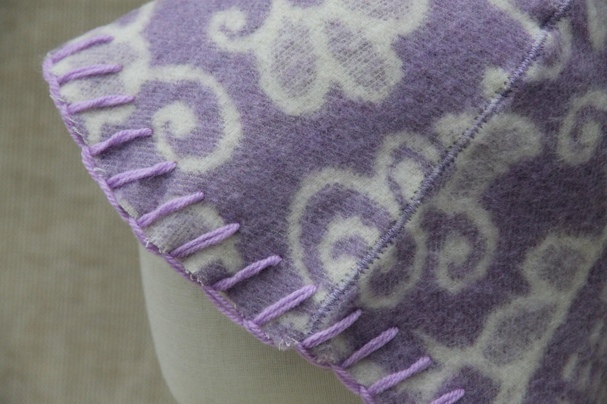 Reversible Wool Sauna Hat, Floral Patterned Bath Cap, Cozy Banya Felted Protection