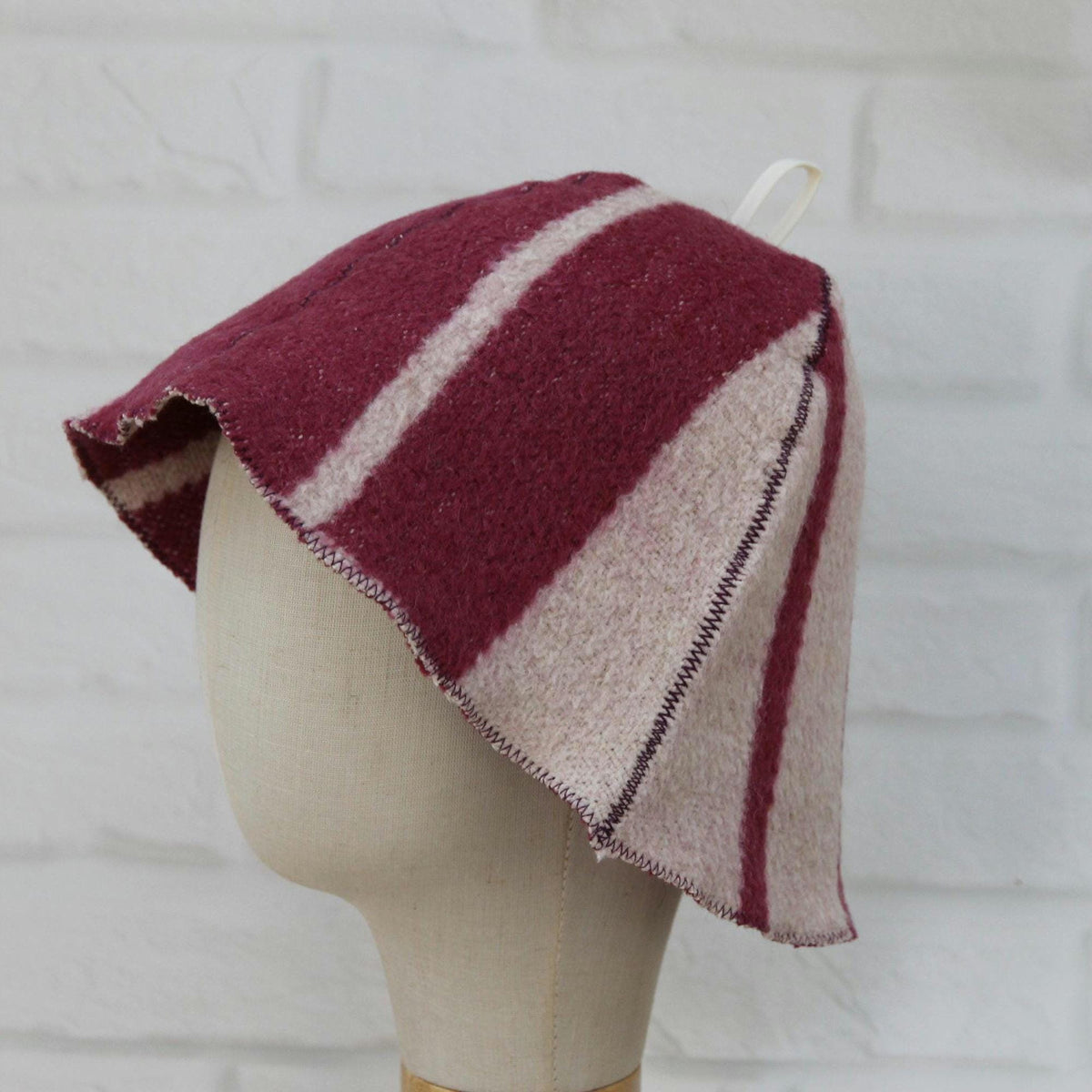 Upcycled Wool Sauna Hat , Eco-Friendly Banya Spa Cap
